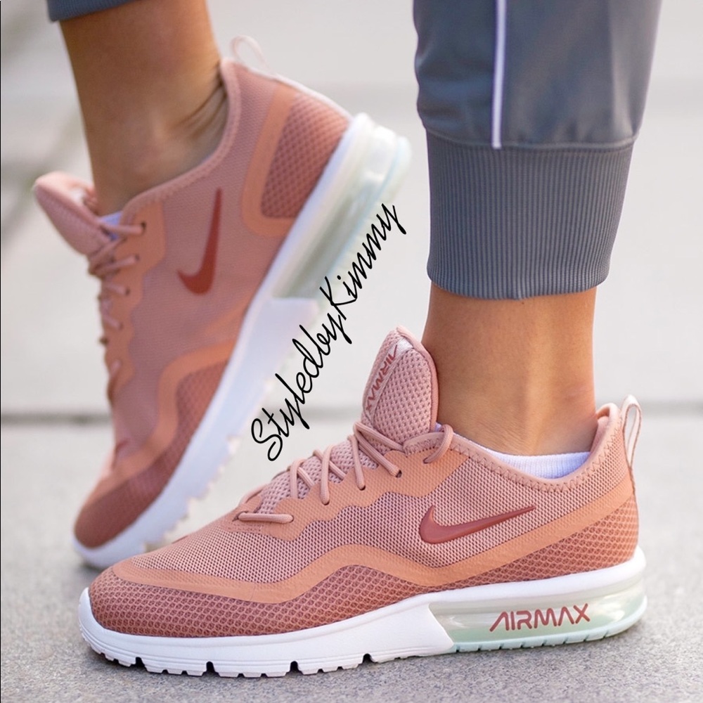🌸 Nike Air Max Sequent Sneakers Shoes Rose Gold - Picture 9 of 9